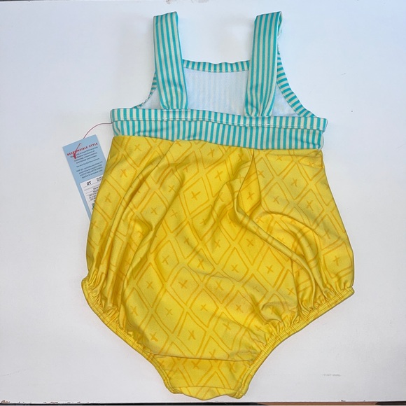 Toddler Girls' Pineapple Print One Piece Swimsuit - Picture 2 of 2